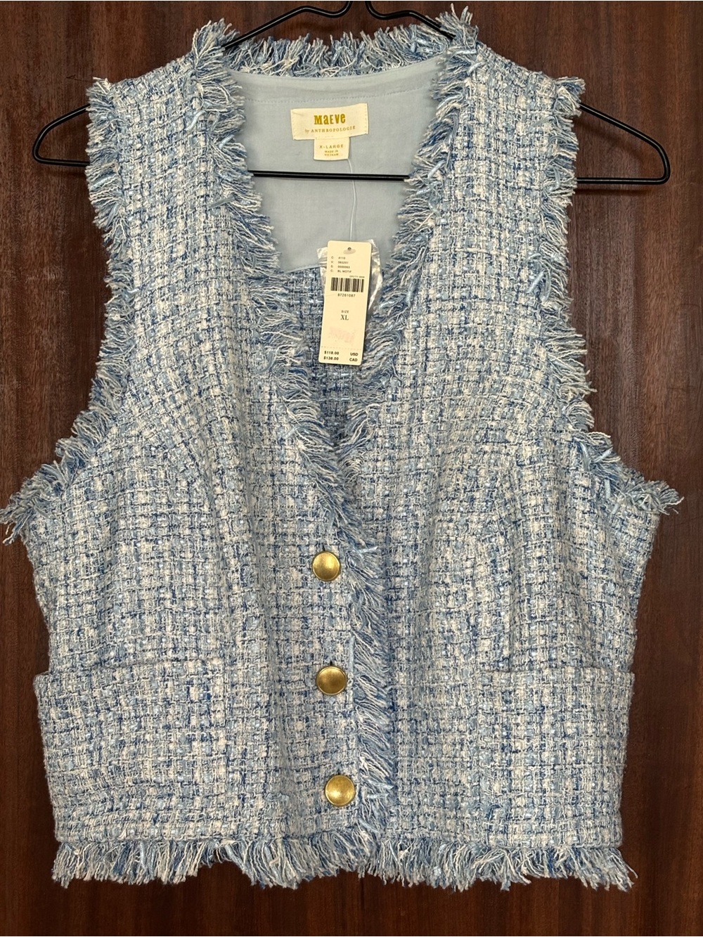 Maeve by Anthropologie tweed shell Vest